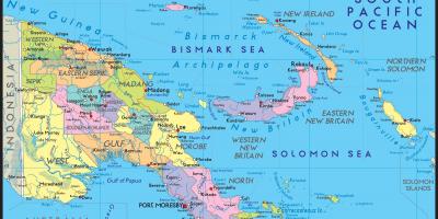 Detaljeret kort over papua ny guinea