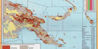 Kort af papua ny guineas befolkning