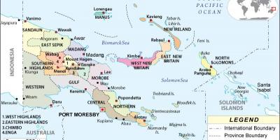Kort over papua ny guinea provinser