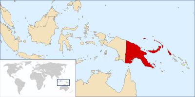 Papua ny guinea placering på verdenskortet